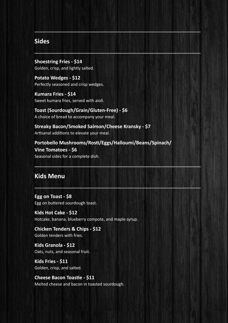 ONE - Onehunga Neighbourhood Eatery menu board