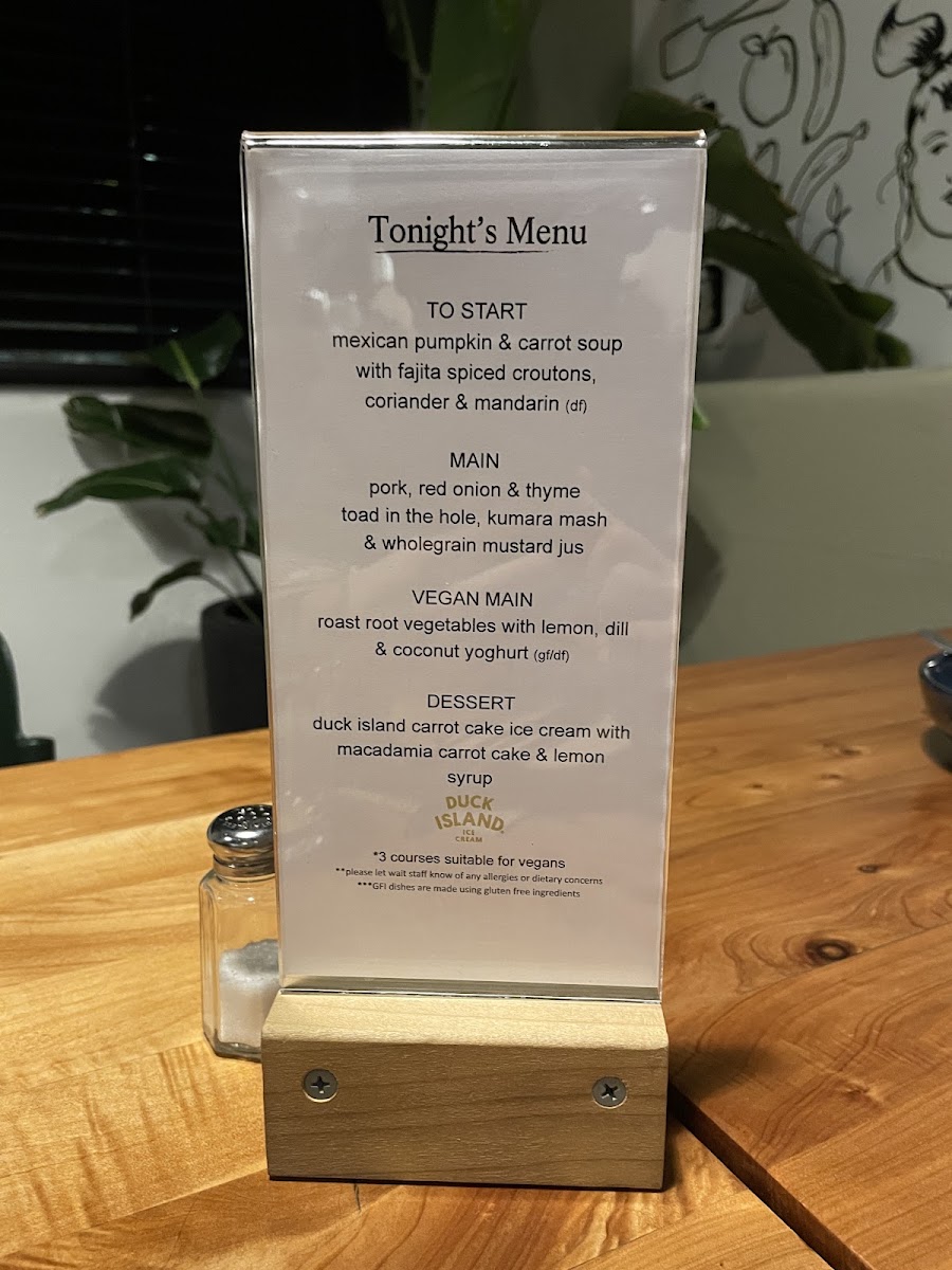ONE - Onehunga Neighbourhood Eatery menu board