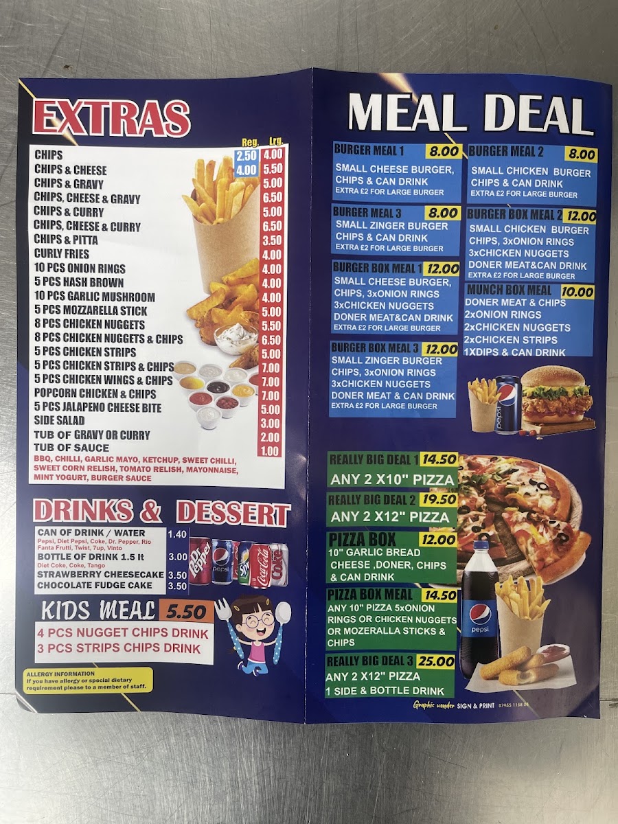Bari Grill menu board