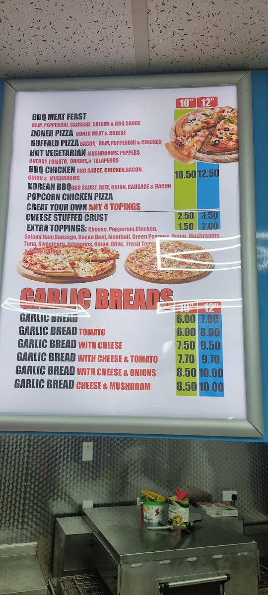 Bari Grill menu board
