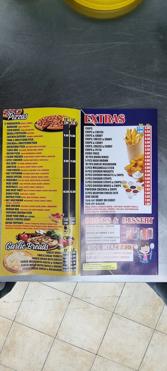 Bari Grill menu board