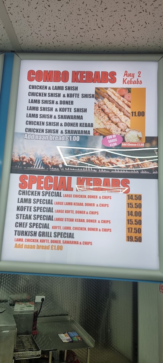 Bari Grill menu board
