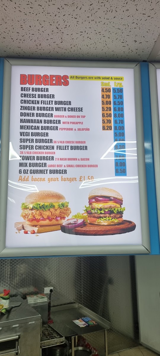 Bari Grill menu board