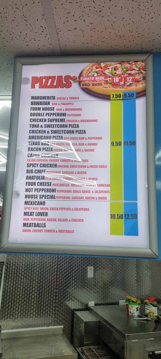 Bari Grill menu board