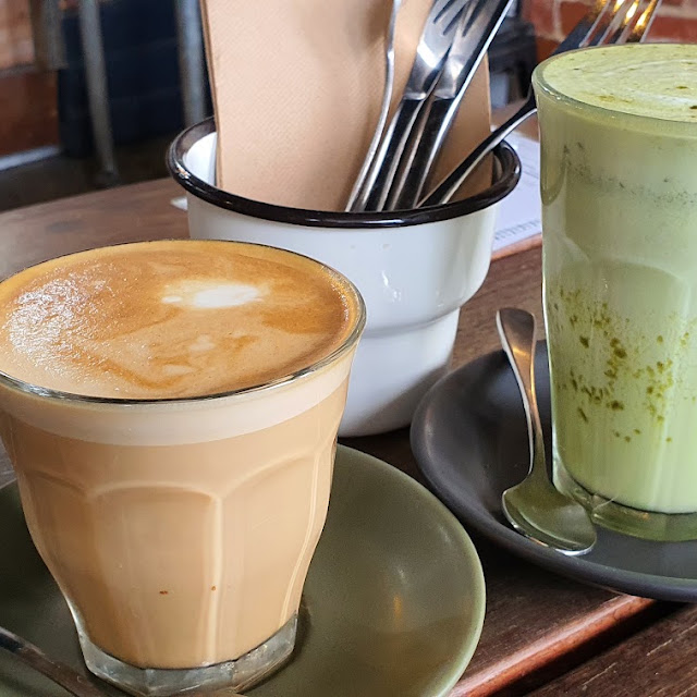 Long Macchiato and Matcha Latte