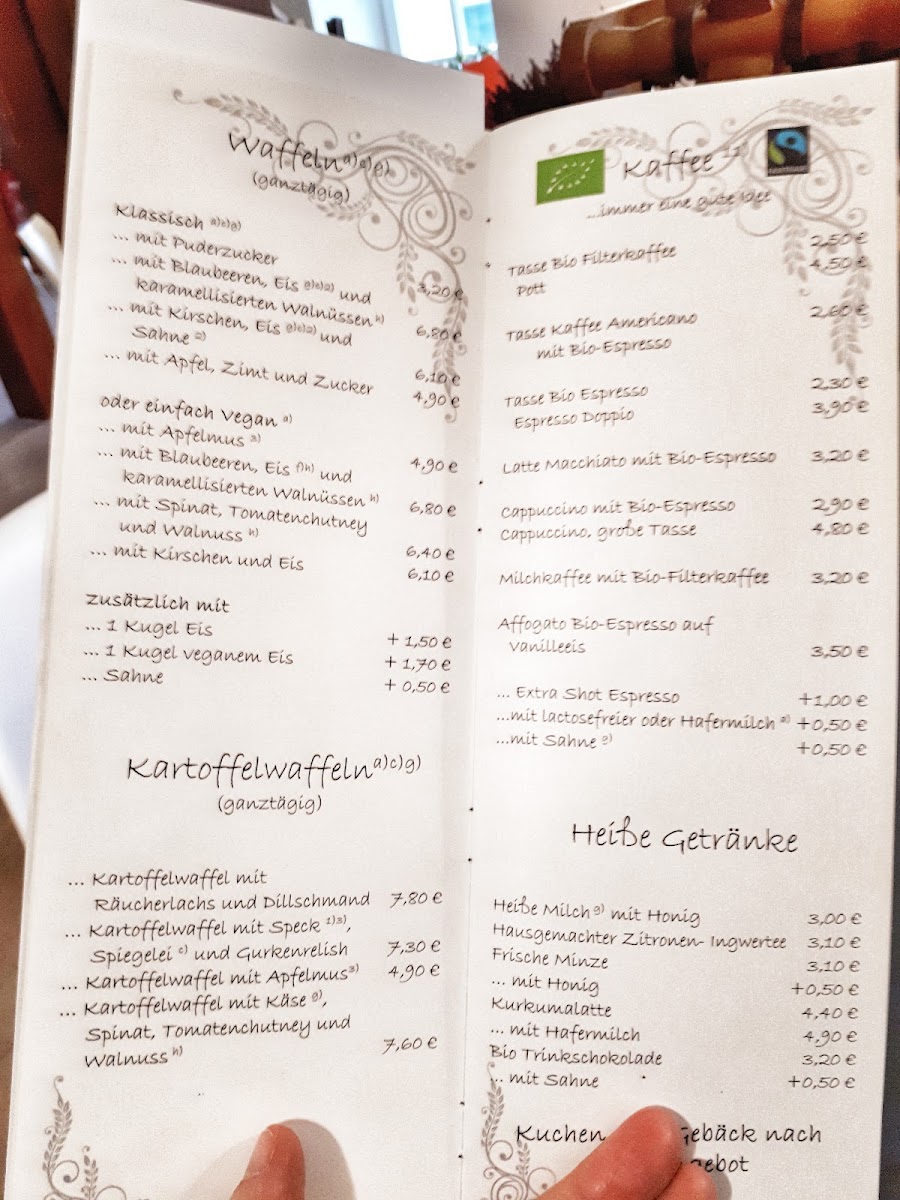 Mühlencafé menu board