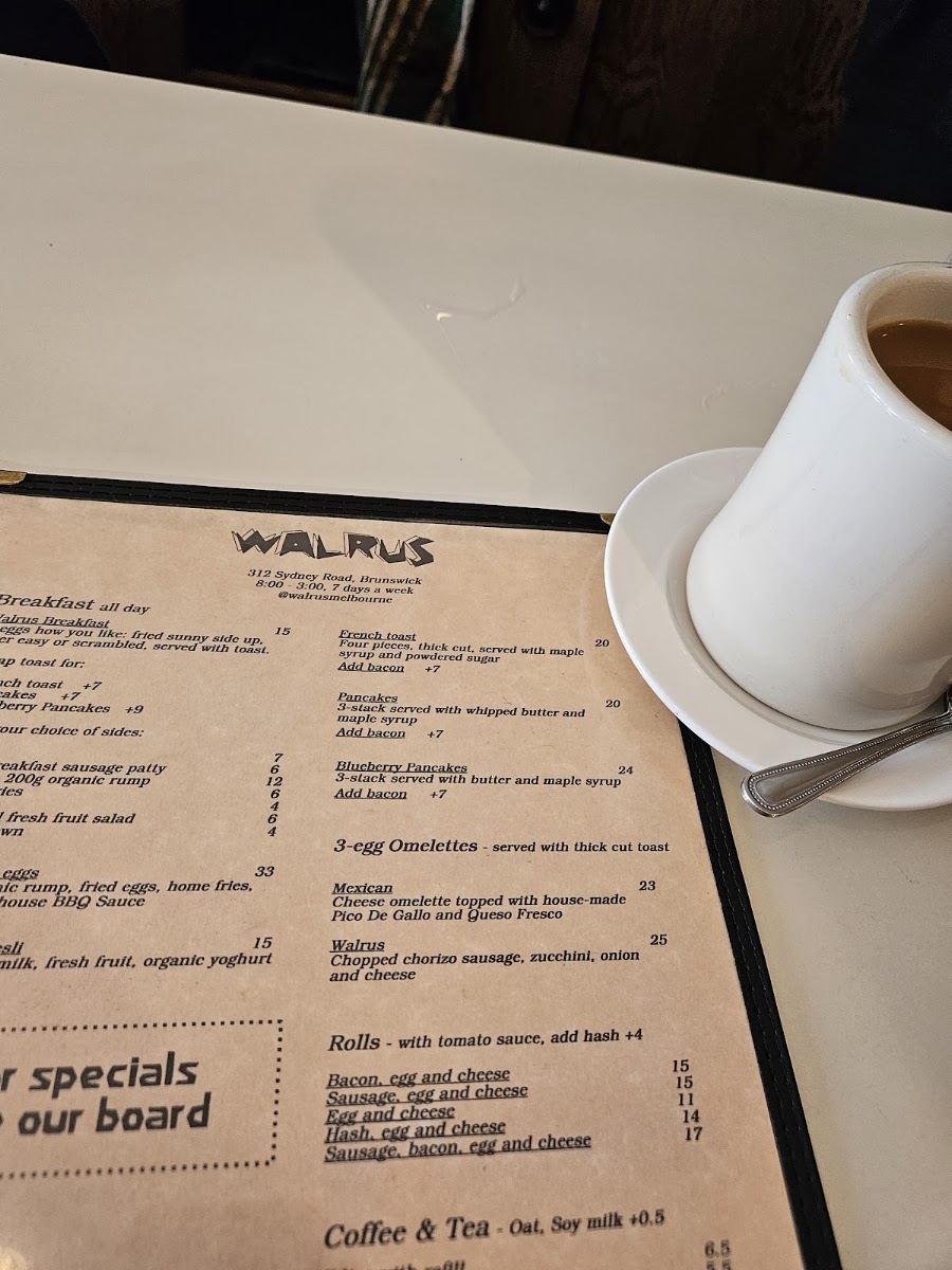 Walrus menu board