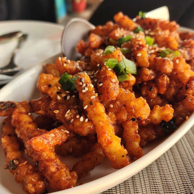 Honey Sesame Chilli Potatoes