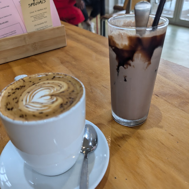Extra Strong Cap and a Iced Chocolate