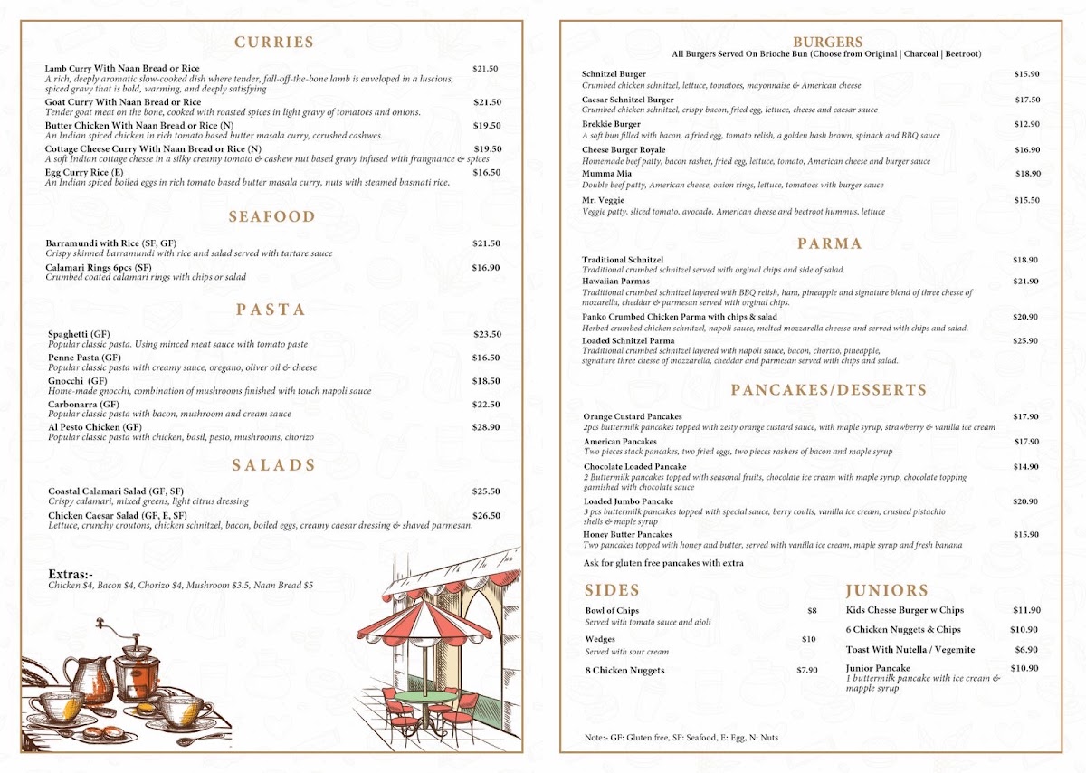 Coffee Life Trafalgar menu board