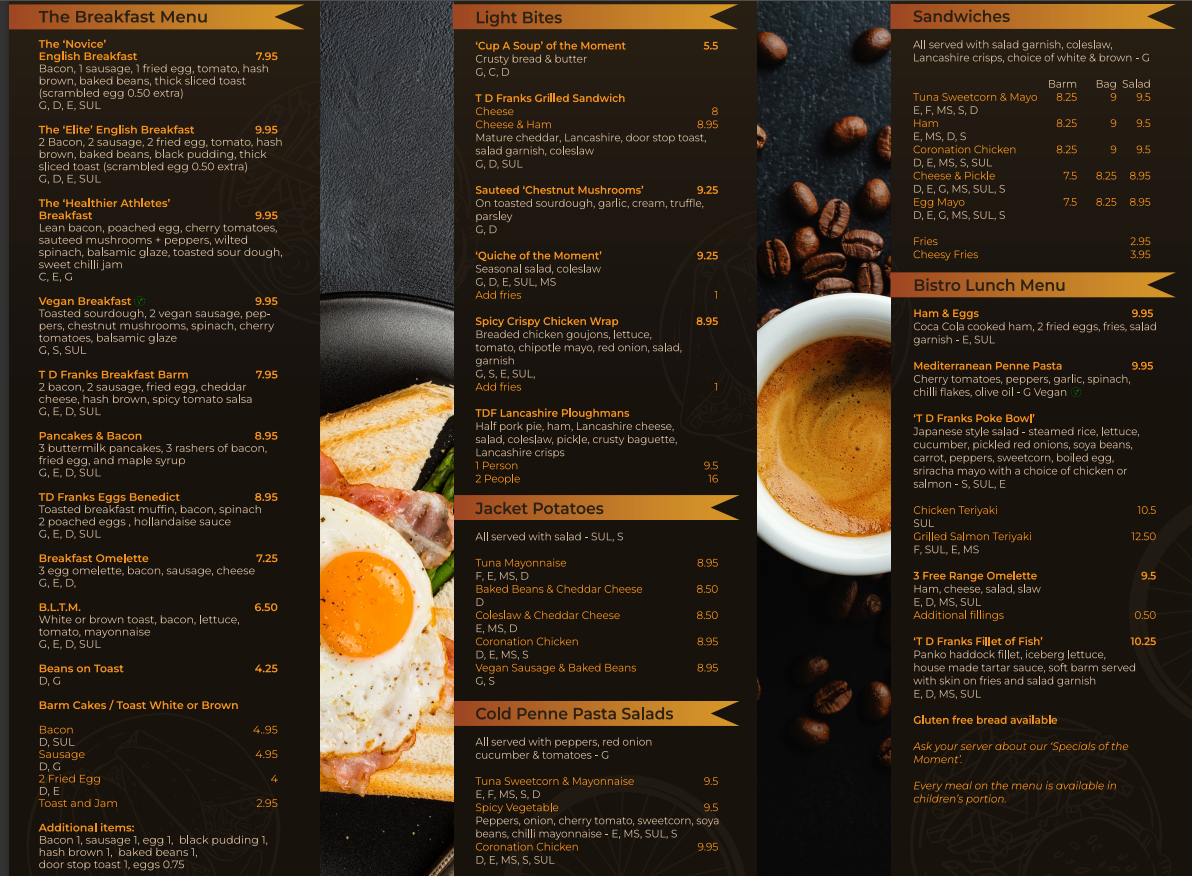 TourDeFranks menu board