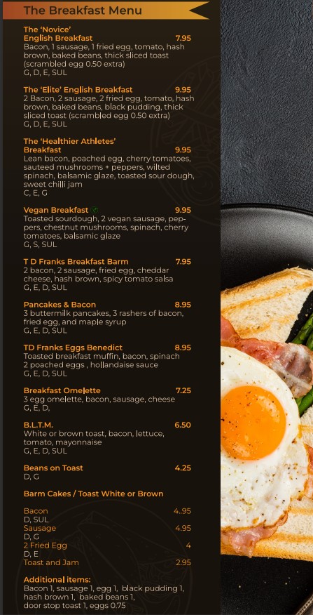TourDeFranks menu board