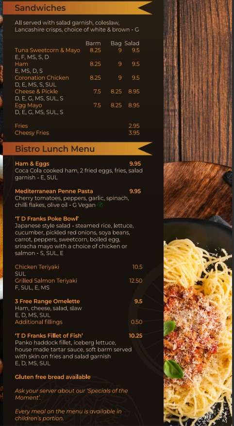 TourDeFranks menu board