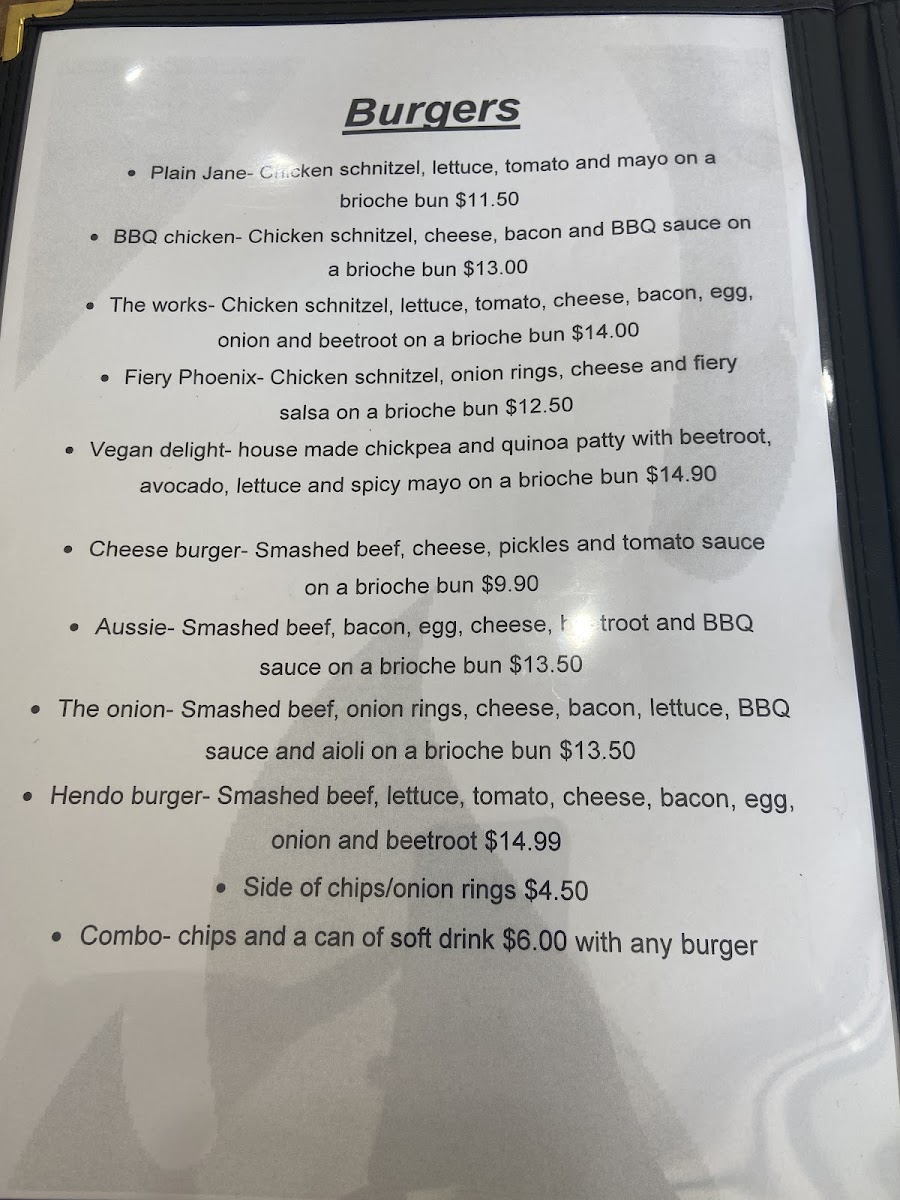 Phoenix Food & Coffee menu board