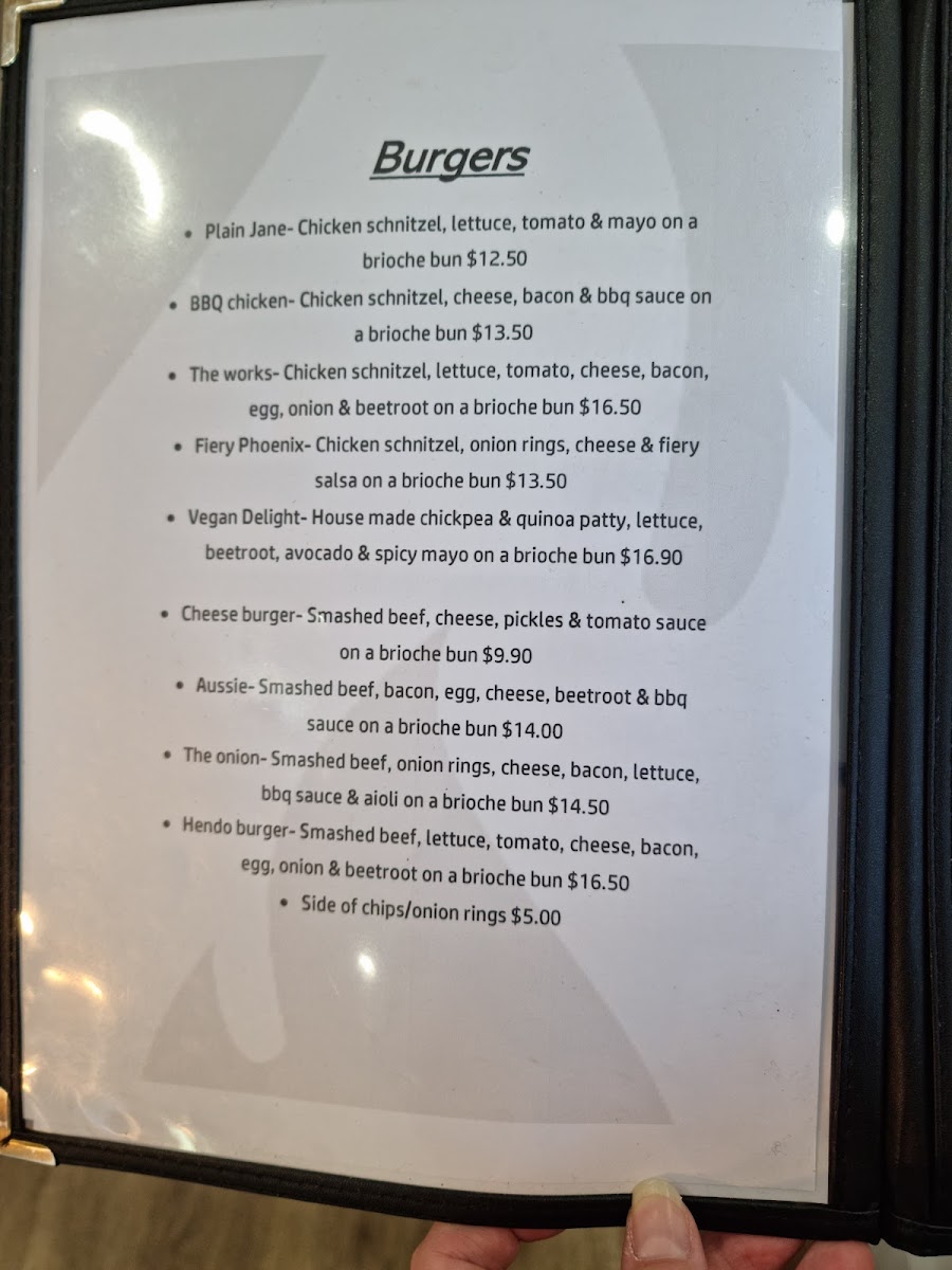 Phoenix Food & Coffee menu board