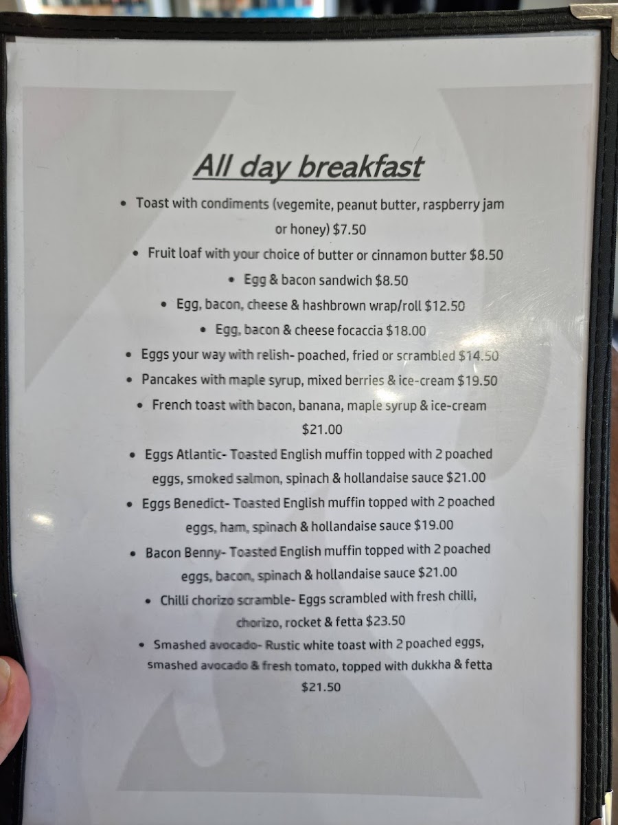 Phoenix Food & Coffee menu board