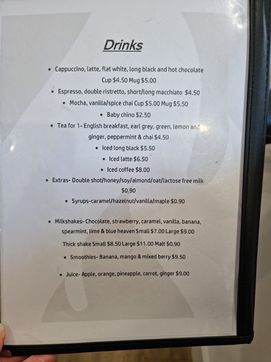 Phoenix Food & Coffee menu board