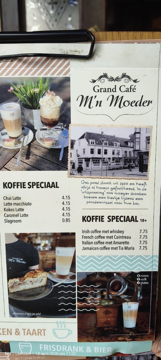 Grandcafé M'n Moeder menu board