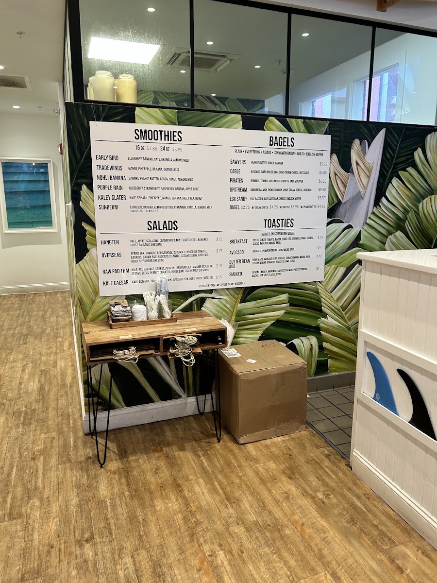 NOA Cafe menu board