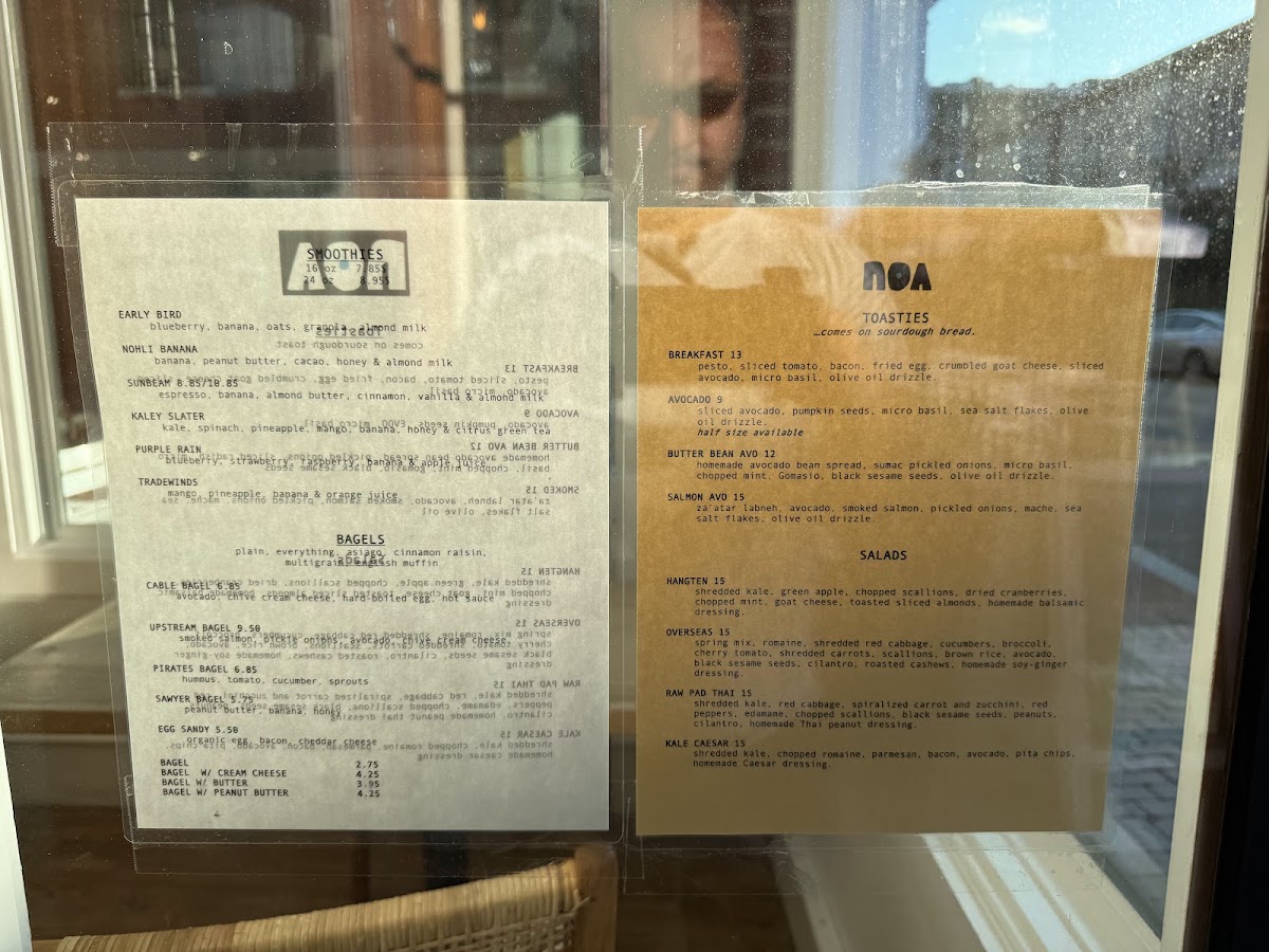 NOA Cafe menu board