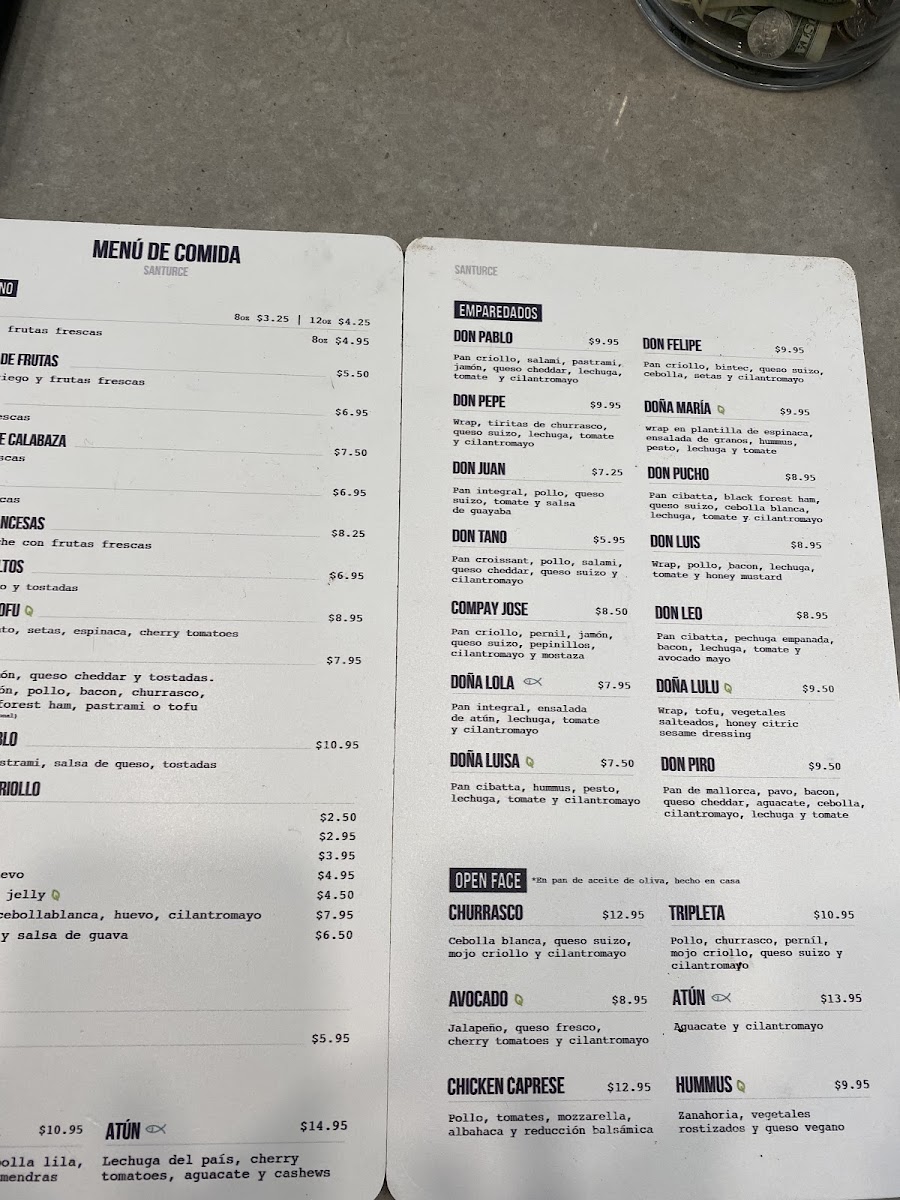 Café Don Juan menu board