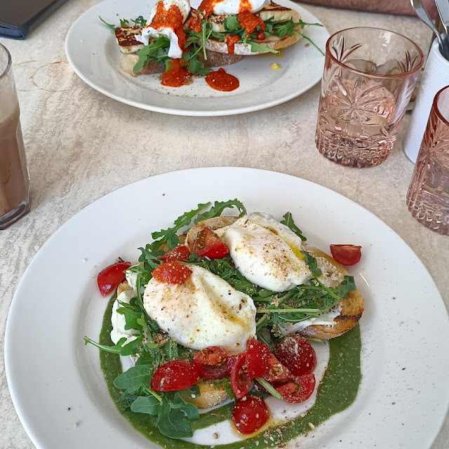 Bruschetta Eggs and Harrisa Eggs