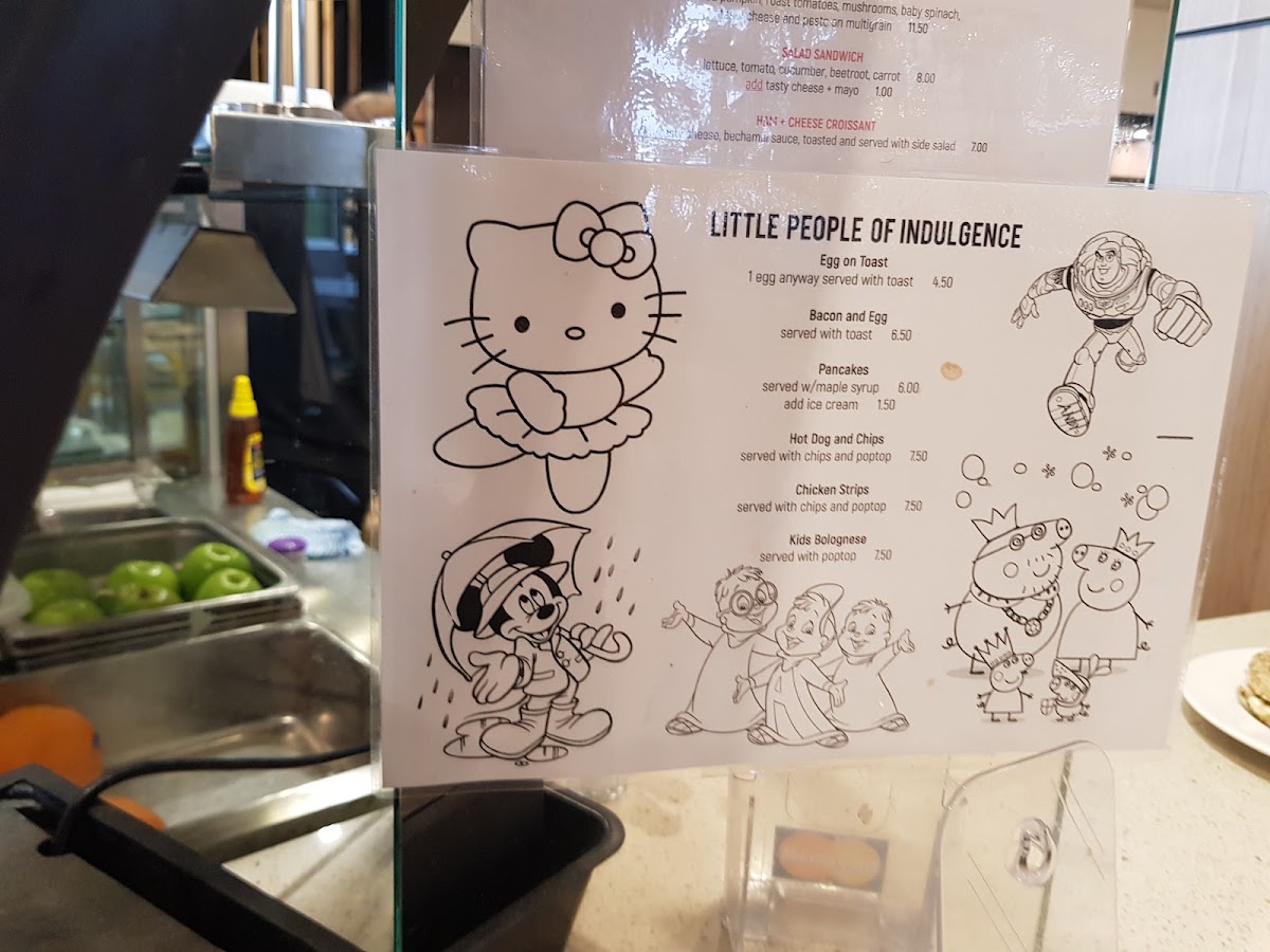 Indulgence Cafe menu board