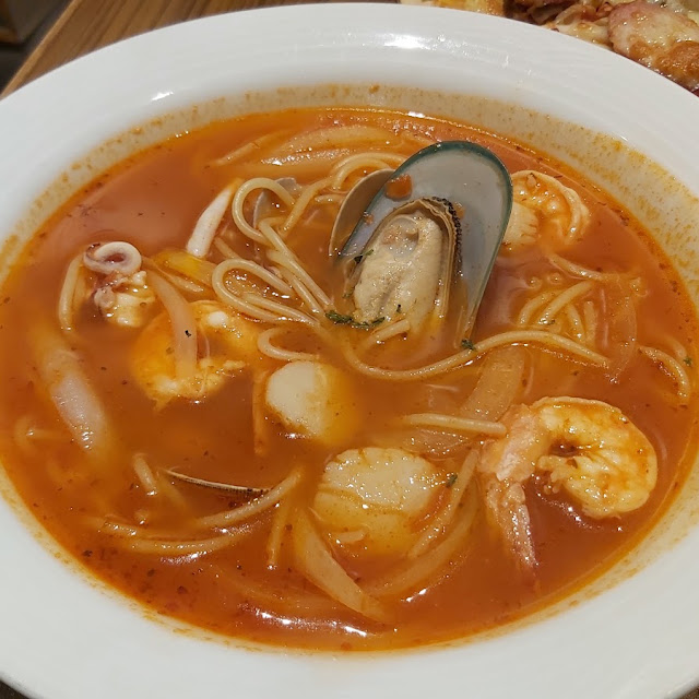 Seafood Udon in Tomato Soup
