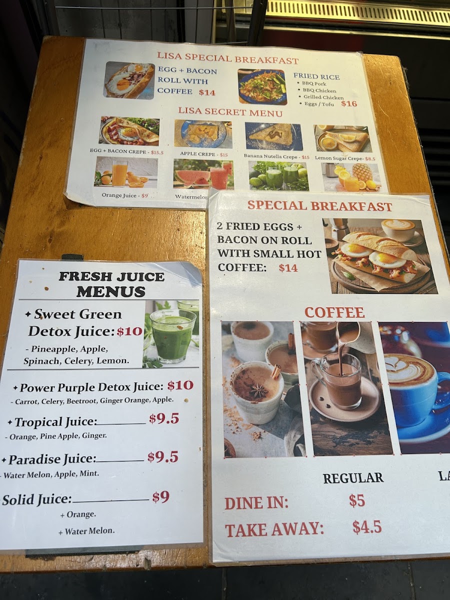 Aix Cafe menu board