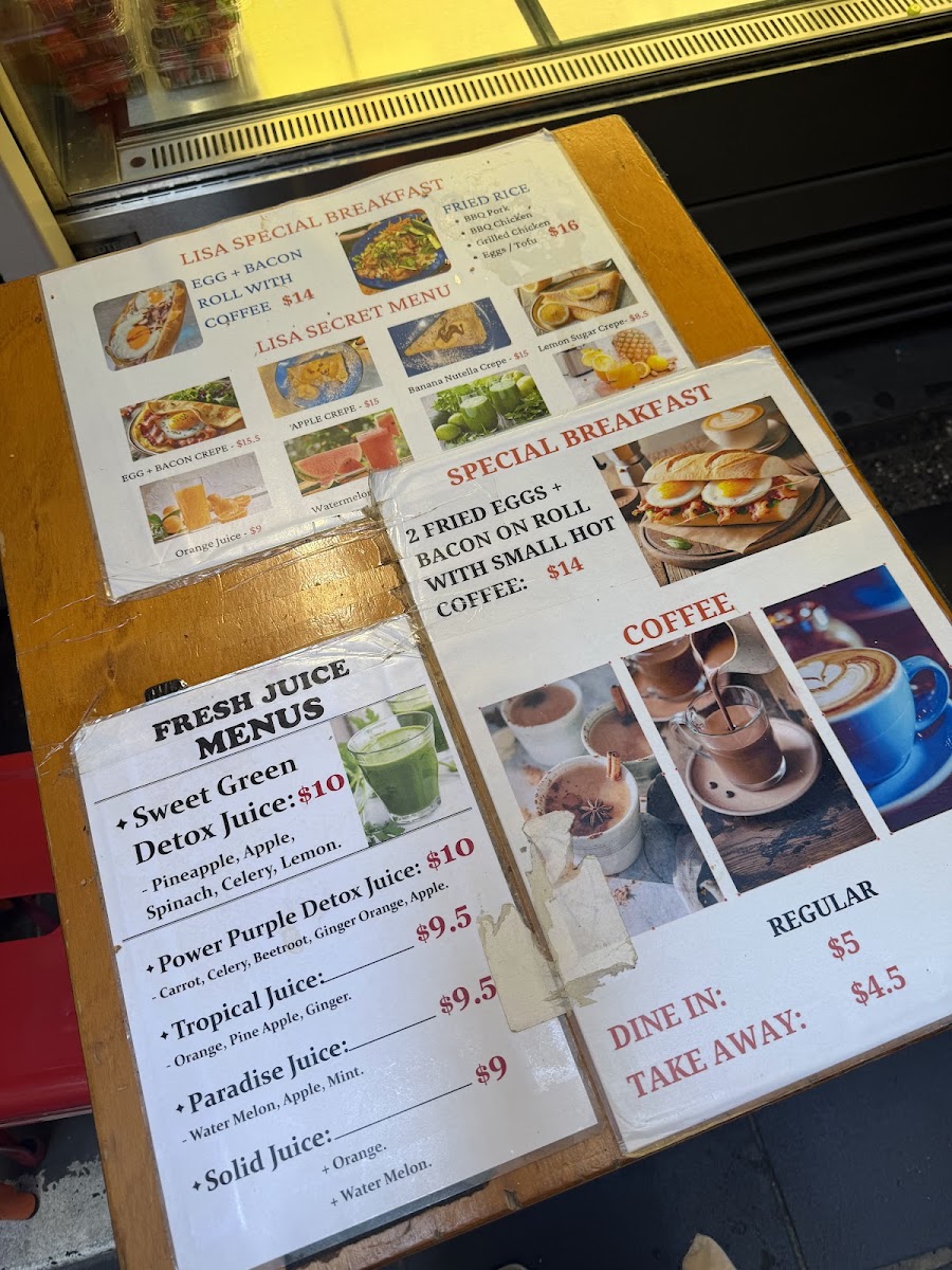 Aix Cafe menu board