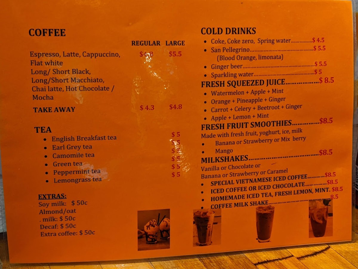 Aix Cafe menu board
