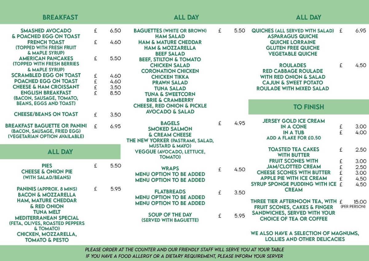 Café Guild menu board