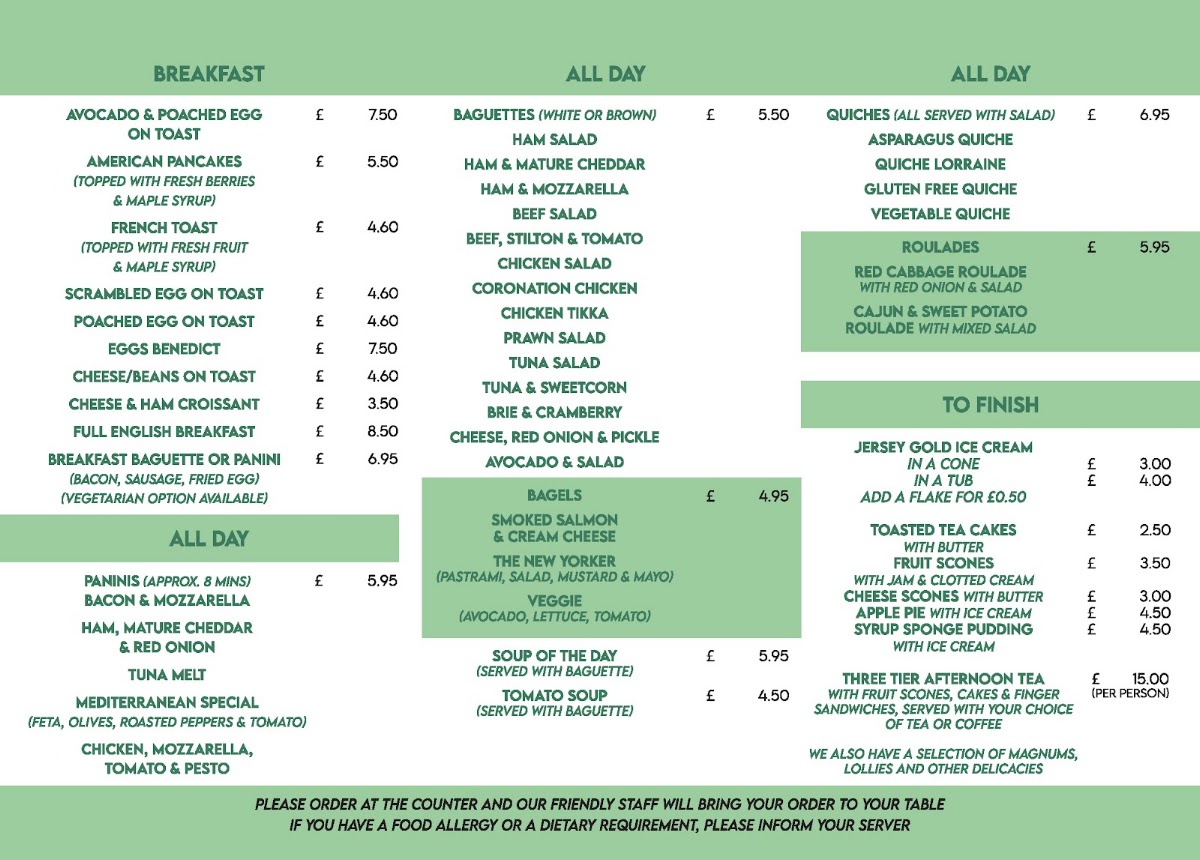 Café Guild menu board
