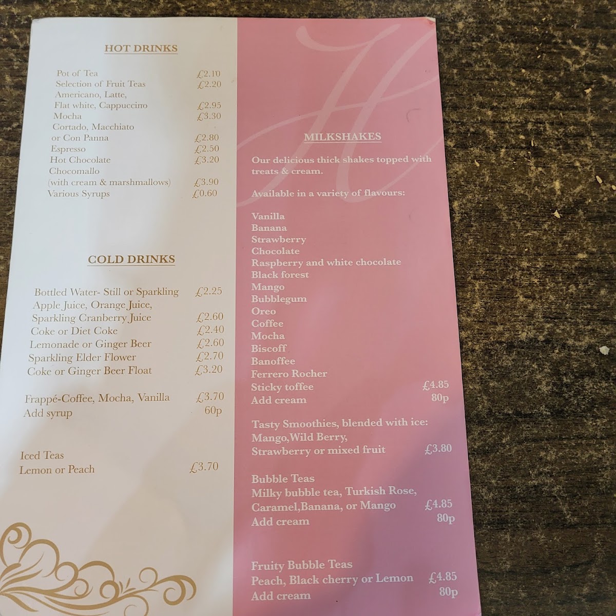 Café Guild menu board