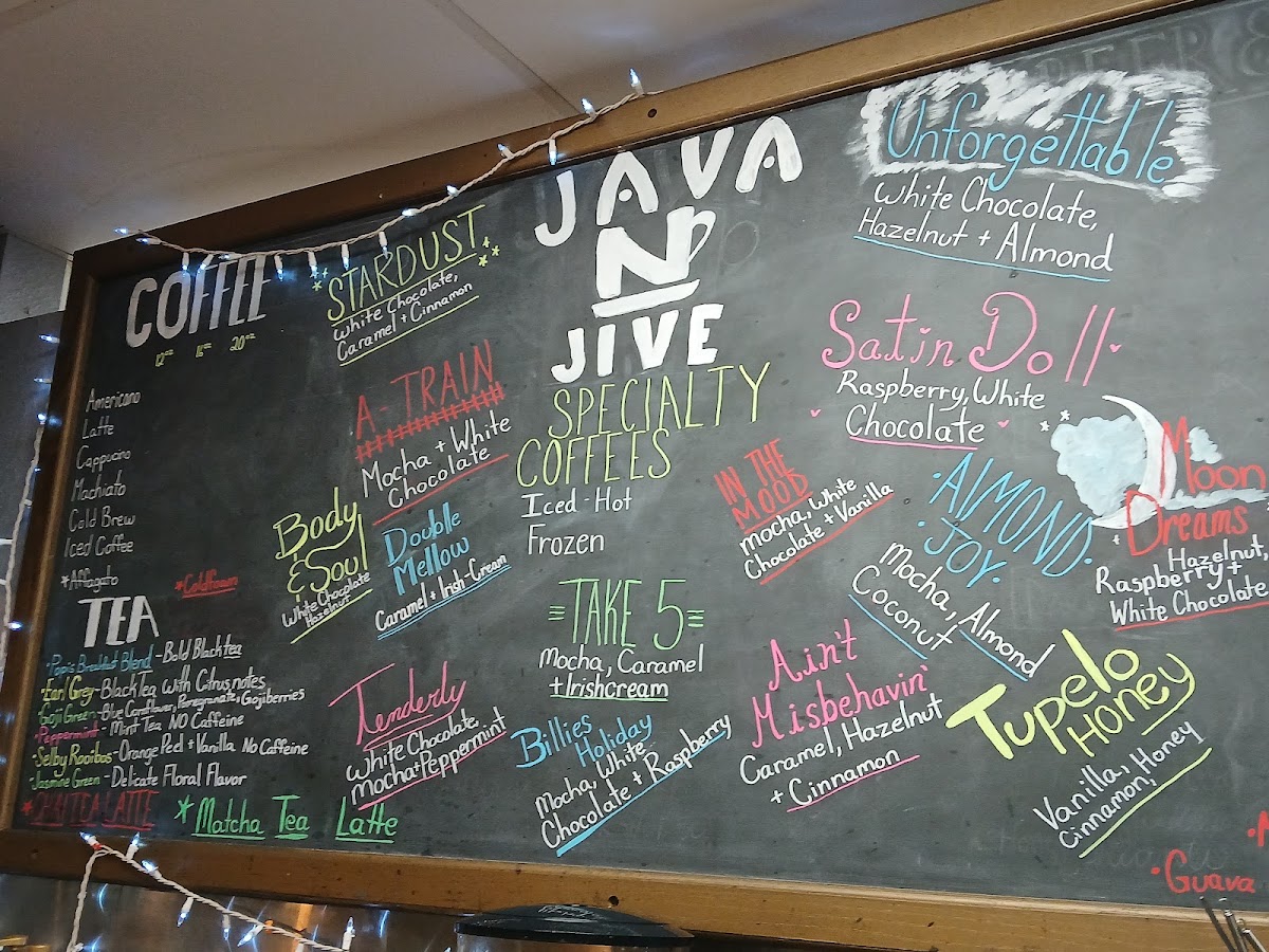 Java N Jive menu board
