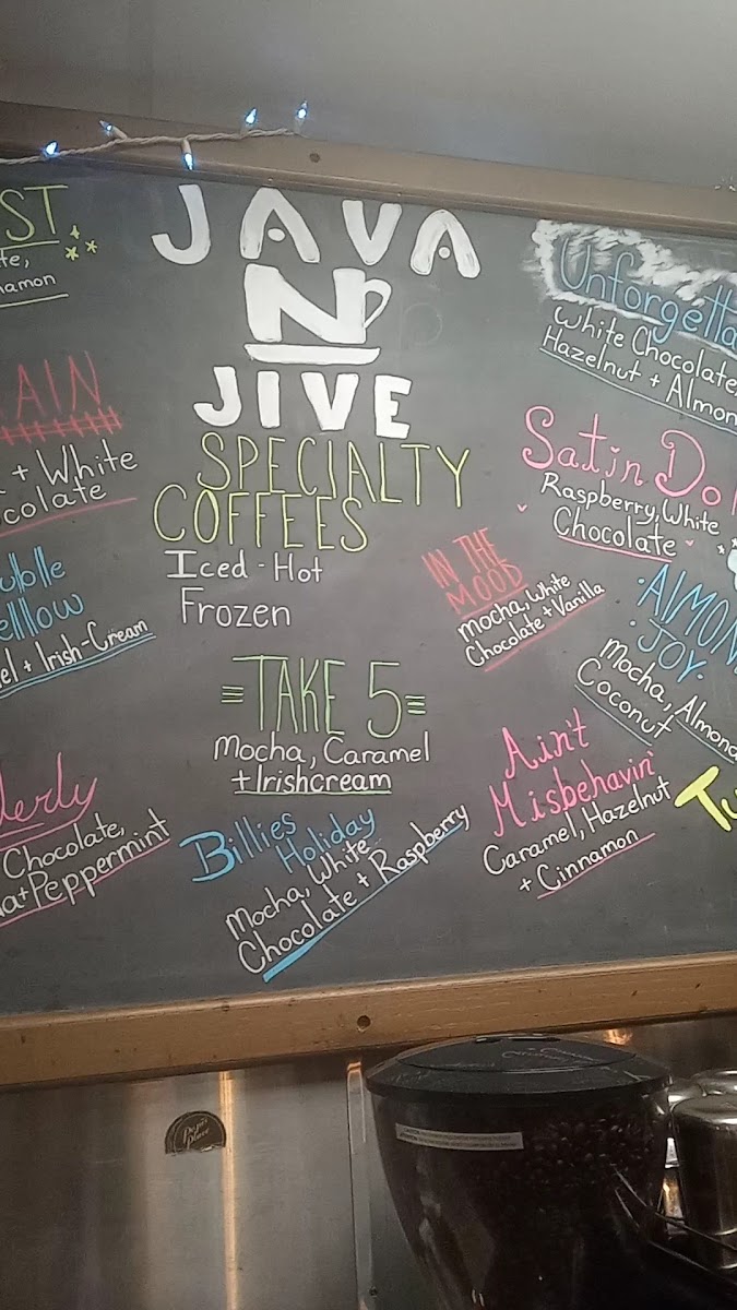 Java N Jive menu board