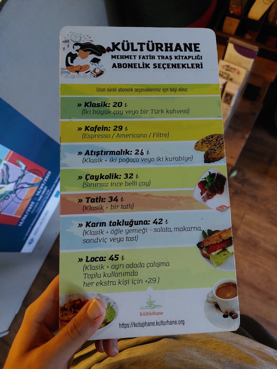 Kulturhane menu board