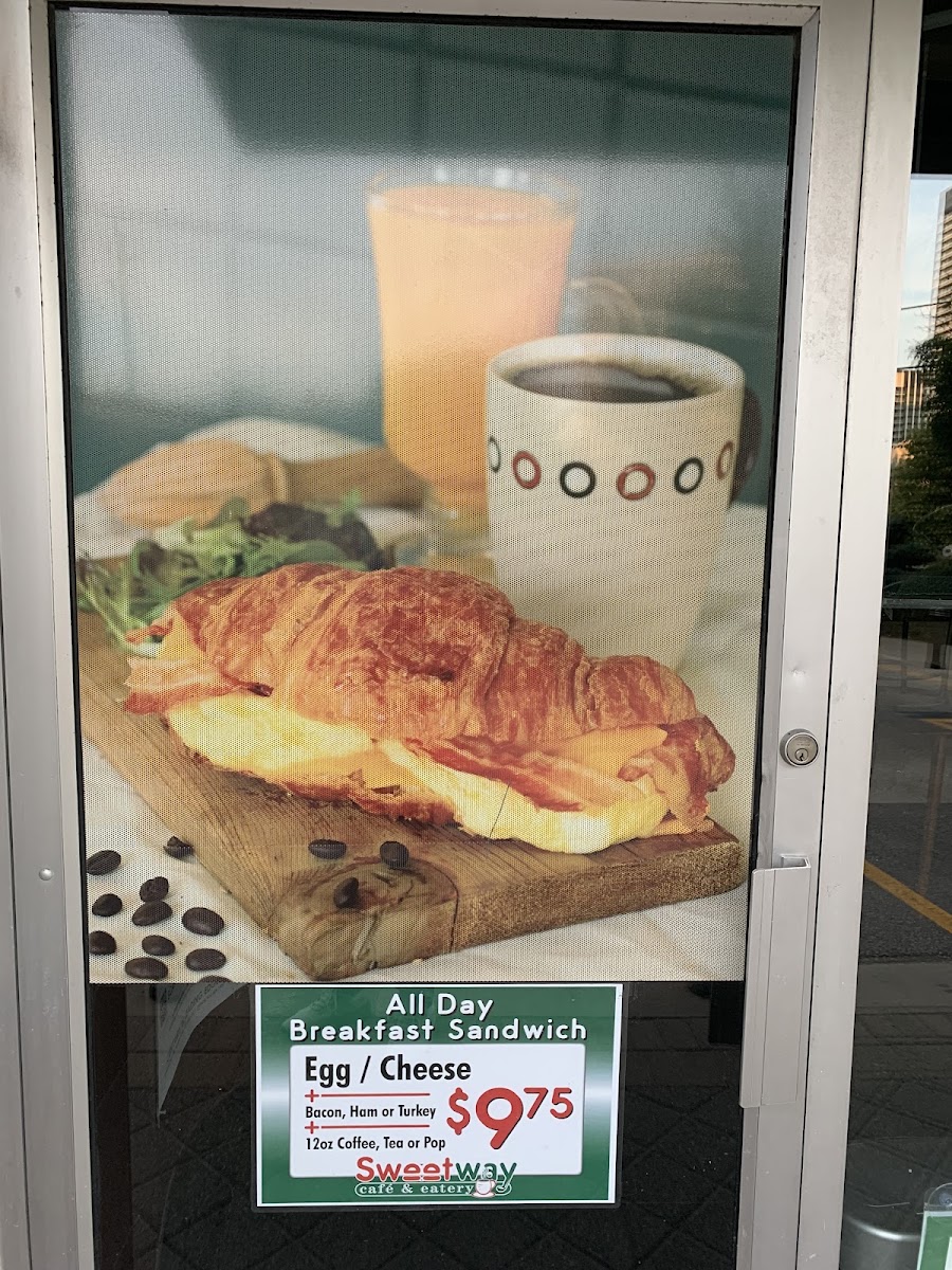 Sweetway Cafe menu board