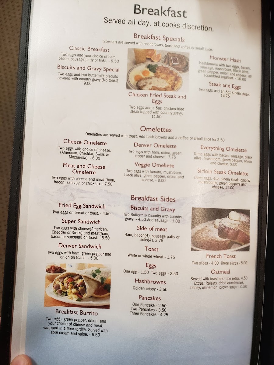 Wolf Point Café menu board