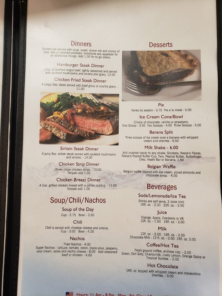 Wolf Point Café menu board