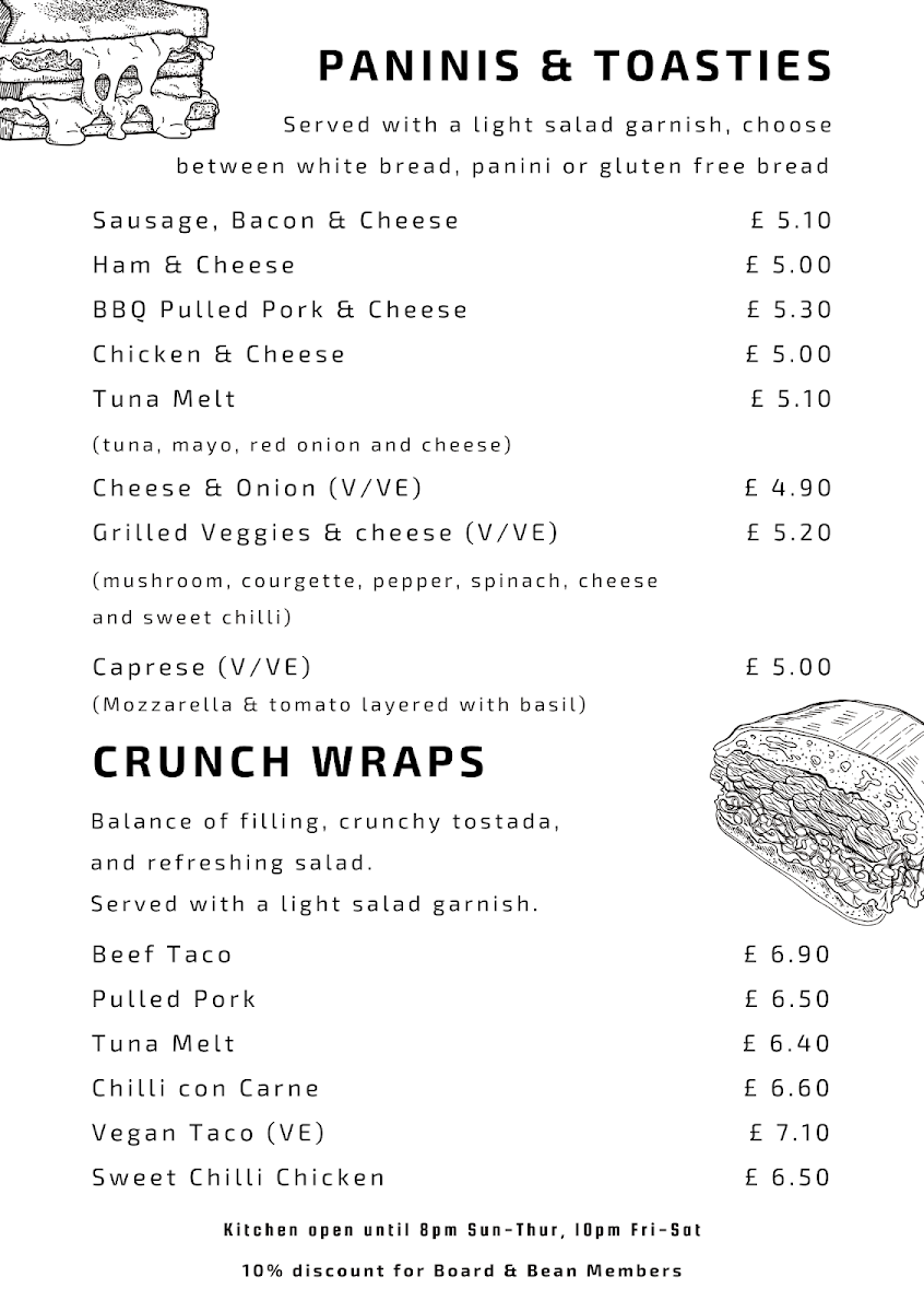 Board & Bean menu board