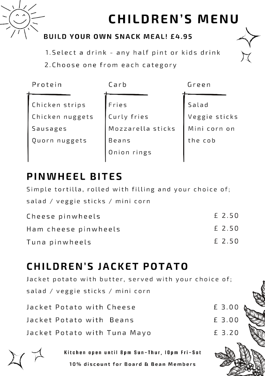 Board & Bean menu board