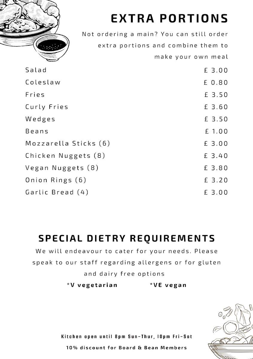 Board & Bean menu board