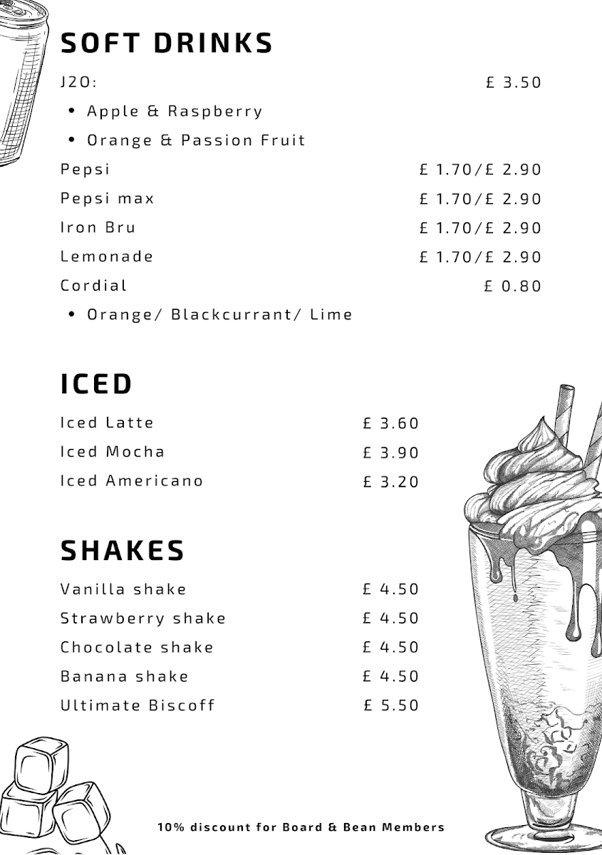 Board & Bean menu board