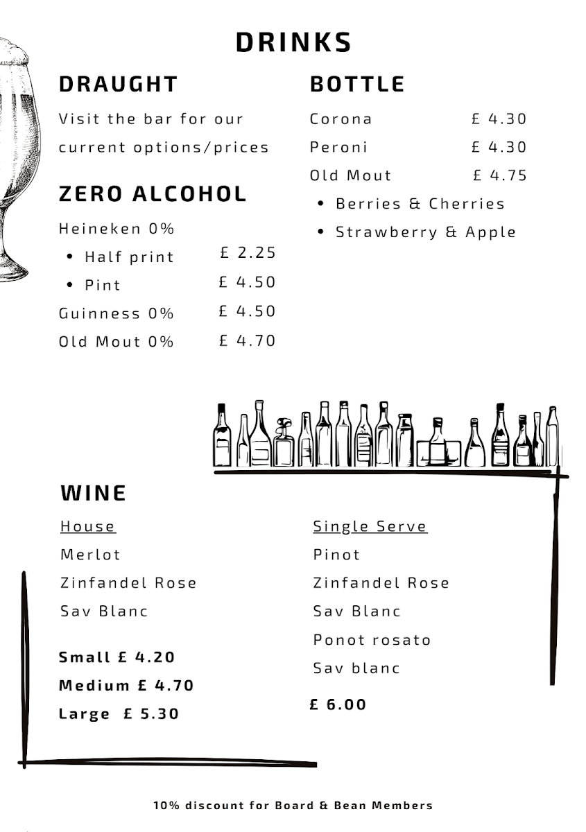 Board & Bean menu board
