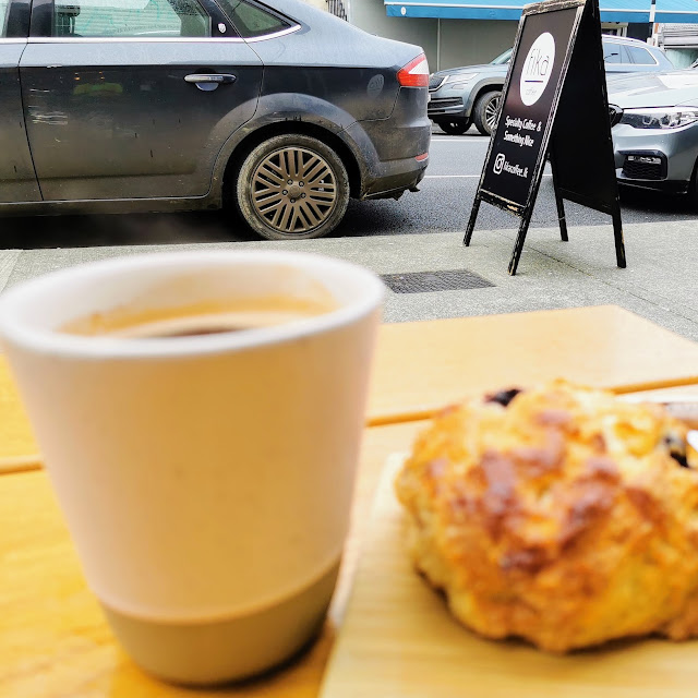Americano and Blueberry Scone