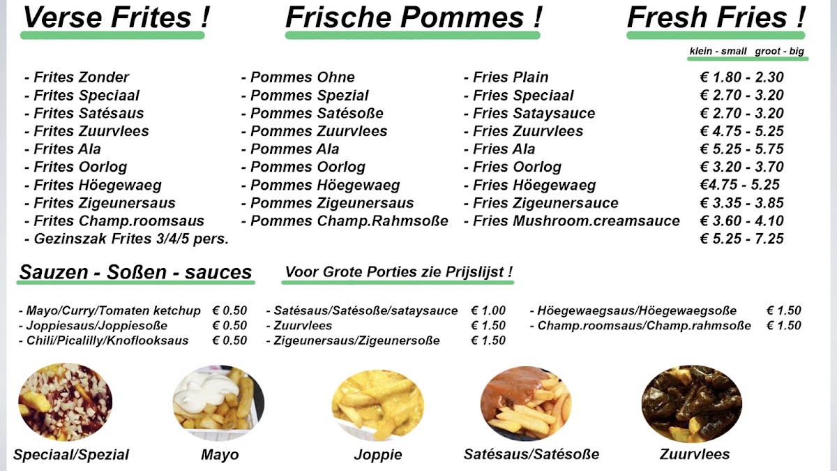 Cafetaria D'n Höegewaeg menu board