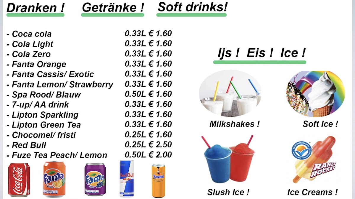 Cafetaria D'n Höegewaeg menu board