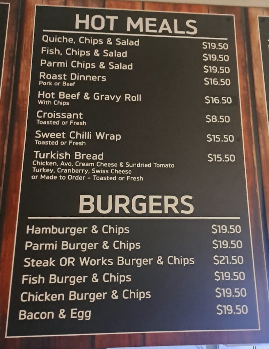 Cafe 21 Australind menu board