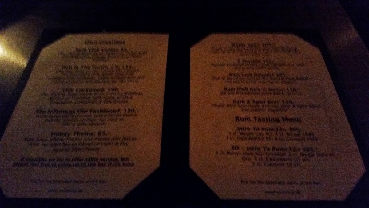 Rum Club Copenhagen menu board